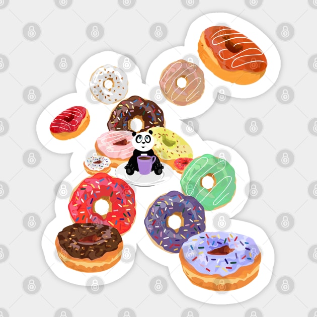 Panda & Donuts Sticker by adamzworld